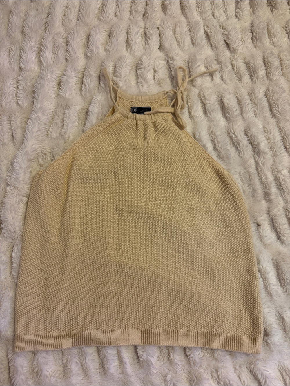 GAP Beige Halter Tie-Back Knit Tank